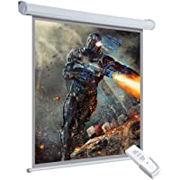HOMCOM Pantalla del Proyector Eléctrica Portátil Universal Pantalla para Proyección Motorizada 100&quot- 4:3 con Control…
